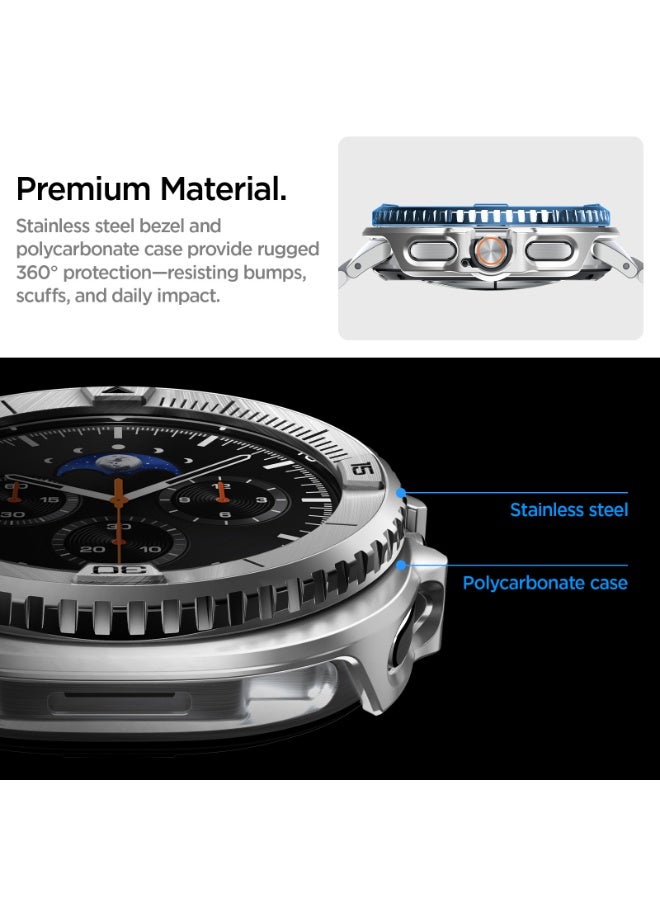 Spigen Bezel Tune Pro (Pilot) for Samsung Galaxy Watch 8 Classic 46mm Bezel Ring Protector with Case (2025) - Silver - Image 4