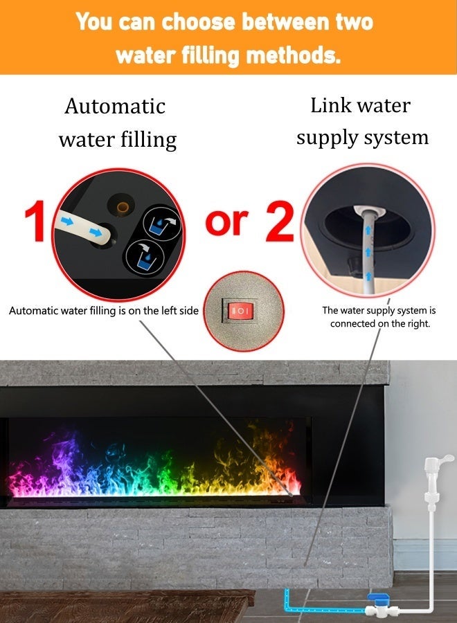 AFLYEVER Smart Home 3D Fireplace Water Steam Humidifier LED Decorative Flame TV Wall Sound Of Firewood Cracking Vapour Electric Fireplace - Image 4