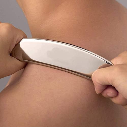 WITSOUL Gua Sha Stainless Steel Tool for Face, Handheld Massager Scraper for Facial Skin Care with Travel Pouch (C - SHAPE) - Image 3
