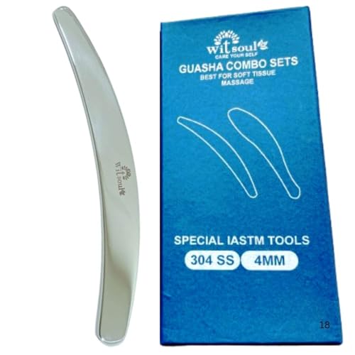 WITSOUL Gua Sha Stainless Steel Tool for Face, Handheld Massager Scraper for Facial Skin Care with Travel Pouch (C - SHAPE) - Image 2