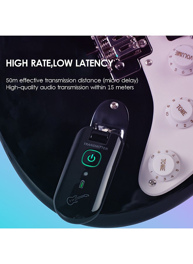 Double - double W3 Portable UHF Wireless Guitar Transmitter and Receiver Set 50M Transmission Range Audio Wireless System Built-in Rechargeable Lithium Battery - Image 1