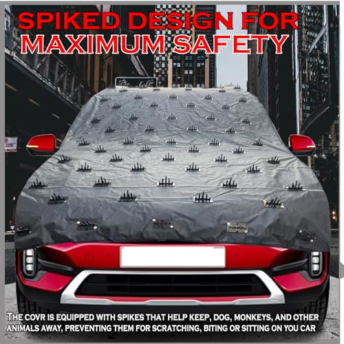 Famexon Waterproof Spike Car Cover for Mahindra XUV 700 Completely Protect Car from Dogs & Monkeys Also Compatible with All Hatchback,Sedan and SUV Cars (16.5 Feet) Full Roof Universal Size - Image 5
