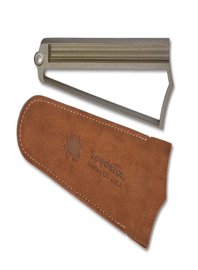 سباي ديركو مبراة Spyderco Webfoot - تصميم من الفولاذ الكربوني مع طلاء بتريد البورون المكعب - تتضمن جرابًا وقاعدة من جلد الغزال - 308CBN - Image 4