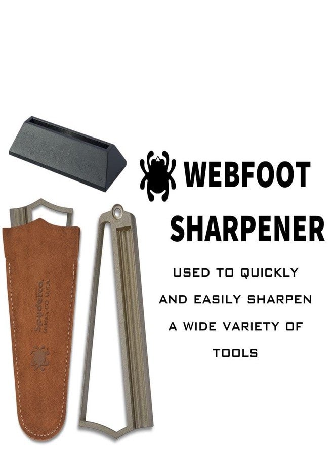 سباي ديركو مبراة Spyderco Webfoot - تصميم من الفولاذ الكربوني مع طلاء بتريد البورون المكعب - تتضمن جرابًا وقاعدة من جلد الغزال - 308CBN - Image 3