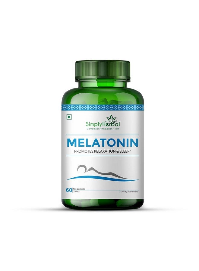 Simply Herbal Melatonin 10mg Sleeping Tablet, Non-Habit Forming, Deep Sleep Supplement, Helps Stress & Anxiety Relief, Support Jet Lag Strain for Men Women Adults, Healthy Sleep Cycle (60 Tablets) - Image 1