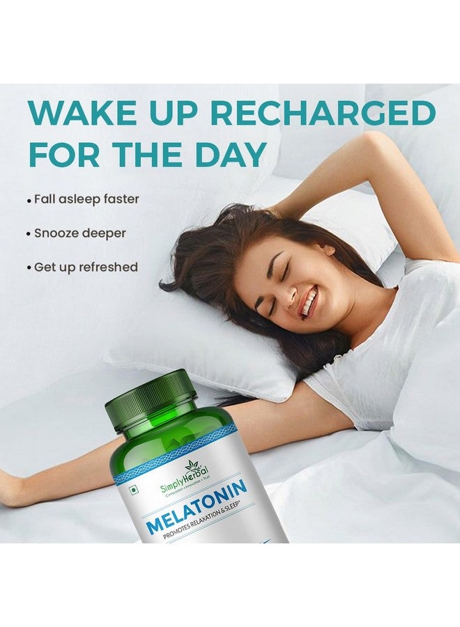 Simply Herbal Melatonin 10mg Sleeping Tablet, Non-Habit Forming, Deep Sleep Supplement, Helps Stress & Anxiety Relief, Support Jet Lag Strain for Men Women Adults, Healthy Sleep Cycle (60 Tablets) - Image 3