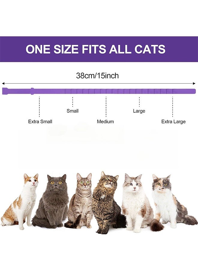 4 Pcs Calming Cats Collar Adjustable Cat Calm Collar Lavender Scent Relaxing Cat Collar  for Puppies Cats Reduce Stress Aggression Anxious, up to 15 Inches - Image 5