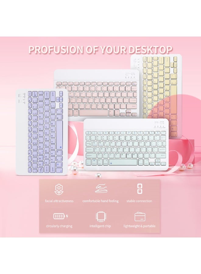 Universal Wireless BT Keyboard Three System Rechargeable Mobilephone Tablet - Image 5