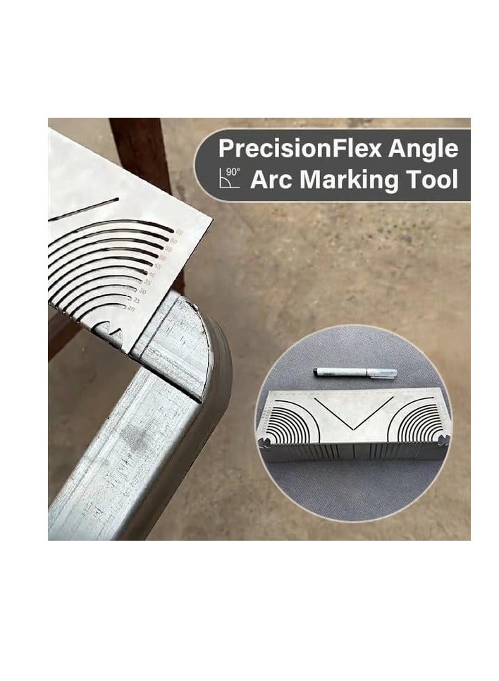 Angle and Arc Marking Tool - Dual Purpose Adjustable Linear Arc Scriber, Parallel Line Drawing Tool, Multi-Purpose Metal Marking Tool for Metalworking, - Image 4