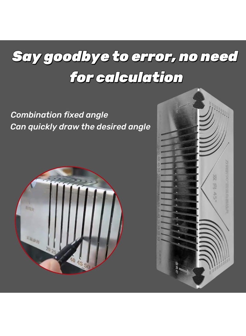 Angle and Arc Marking Tool - Dual Purpose Adjustable Linear Arc Scriber, Parallel Line Drawing Tool, Multi-Purpose Metal Marking Tool for Metalworking, - Image 2