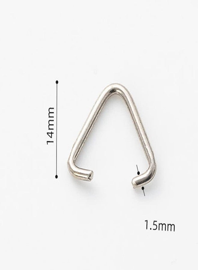 Teensery 100 Pcs Metal Triangle Shaped Open Jump Rings Connectors for DIY Craft Jewelry Keychain Making Findings, Silver - Image 2