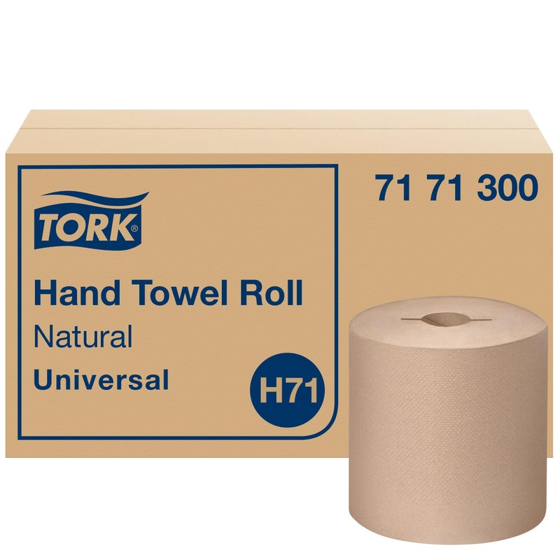 Tork Hand Towel Roll, Natural, Universal, H71, Large, 100% Recycled, 1-Ply, White, 6 Rolls x 800 ft, 7171300 - Image 1
