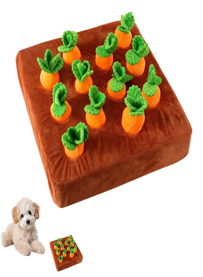 Penitue Carrot Dog Toy, Puppy Puzzle Including Snuffle Mat and Removable Soft Carrots Toy Stimulating Fun Cute Interactive Game for Small Dog Brain Training Enrichment Foraging Skill - Image 1