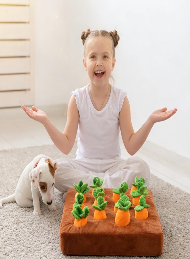 Penitue Carrot Dog Toy, Puppy Puzzle Including Snuffle Mat and Removable Soft Carrots Toy Stimulating Fun Cute Interactive Game for Small Dog Brain Training Enrichment Foraging Skill - Image 5