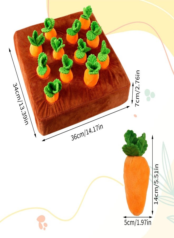 Penitue Carrot Dog Toy, Puppy Puzzle Including Snuffle Mat and Removable Soft Carrots Toy Stimulating Fun Cute Interactive Game for Small Dog Brain Training Enrichment Foraging Skill - Image 2