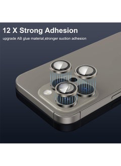 Camera Lens Protector for iPhone 15 Pro 6.1-Inch and iPhone 15 Pro Max 6.7-Inch, 9H Tempered Glass Metal Individual Ring Cover, HD Clear, 3-Pieces Titanium Grey - pzsku/ZAAB5719880EFF9C22AC4Z/45/_/1695566370/42d683d5-a2ce-441e-bc1f-8989bce709c1