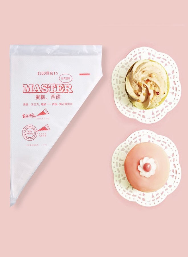 100-Peices Disposable Bags Icing Set Clear 275 x 170mm - Image 2