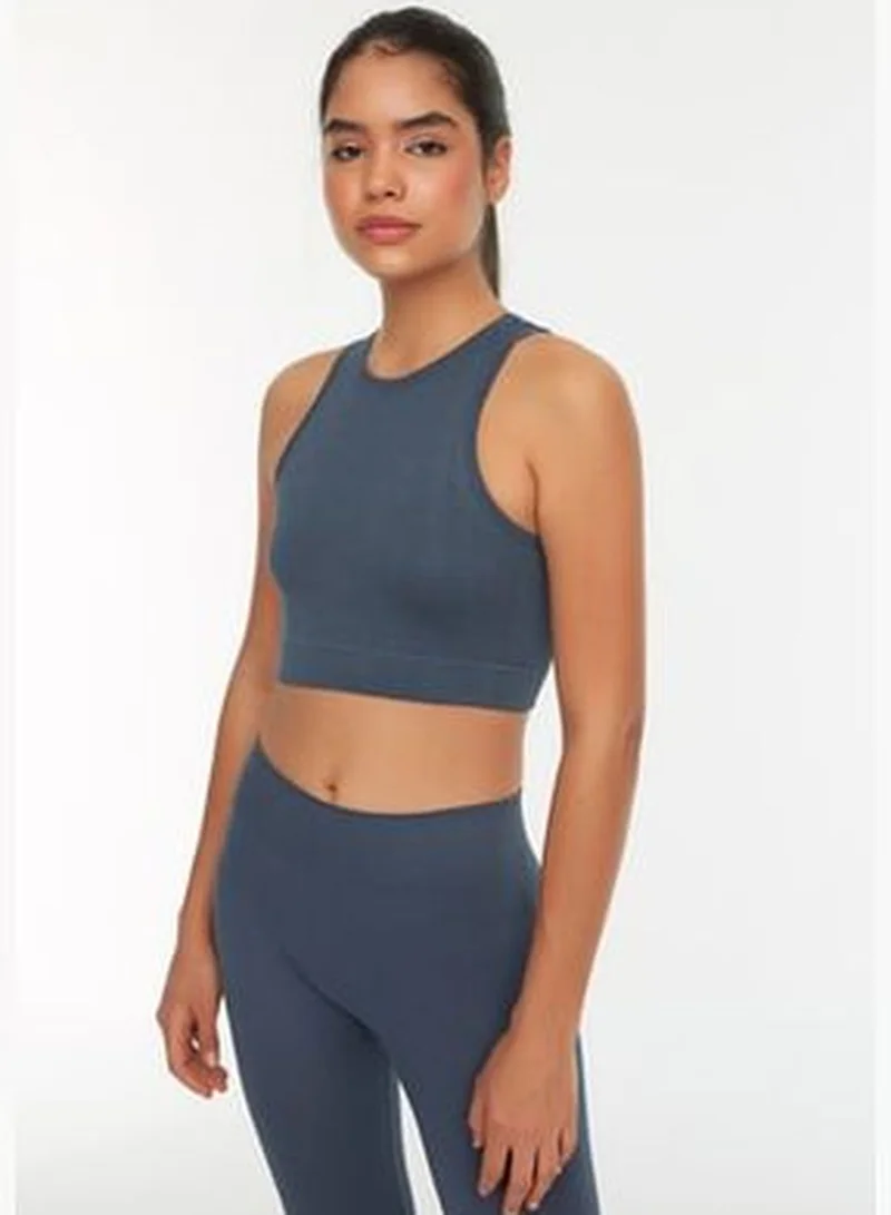 trendyol Indigo Seamless/Seamless Pile Halterneck Sports Bra with Lightweight Support TWOSS21SS0024.