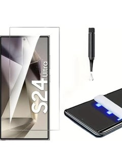 Samsung Galaxy S24 Ultra UV Tempered Glass Screen Protector 3D Curved Full Glue Edge to Edge Coverage (*Attemtion Finger Print Not Supporting) (Galaxy S24 Ultra)