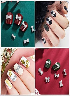 Maitys 40 Pieces 3D Bow Nail Charms Bow Tie Design Nail Art Slices Rhinestone Alloy Bow Nail Art Decals Bow Nail Art Decoration For Women Girls Diy Nail Art 20 Styles  - Image 3