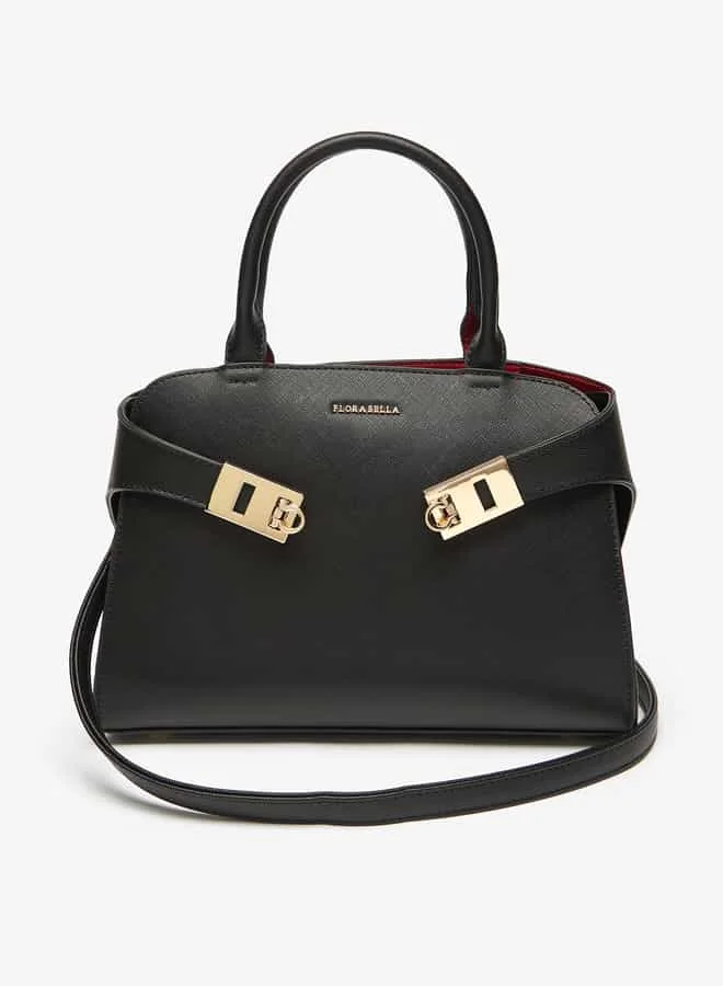 Flora Bella By Shoexpress Women Logo Detail Tote Bag with Top Handles and Detachable Strap