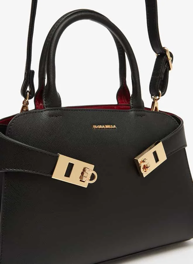 Flora Bella By Shoexpress Women Logo Detail Tote Bag with Top Handles and Detachable Strap