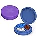Easyhope 2 Pack Small Pill Box3 Compartment Round Silicone Travel Pill Box for Purse Pocket Waterproof Portable Compact Medicine Holder for Vitamin Cod Liver Oil SupplementPurpleBlue - Image 1