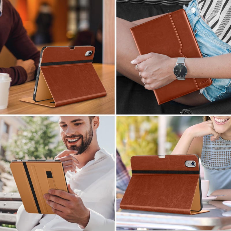 DTTO for iPad Air 11-inch Case M4/M3/M2 (2026/2025/2024), iPad Air 5th / 4th Generation (2022/2020), Premium Leather Business Folio Stand Cover with Pencil Holder - Auto Sleep/Wake, Brown - Image 5