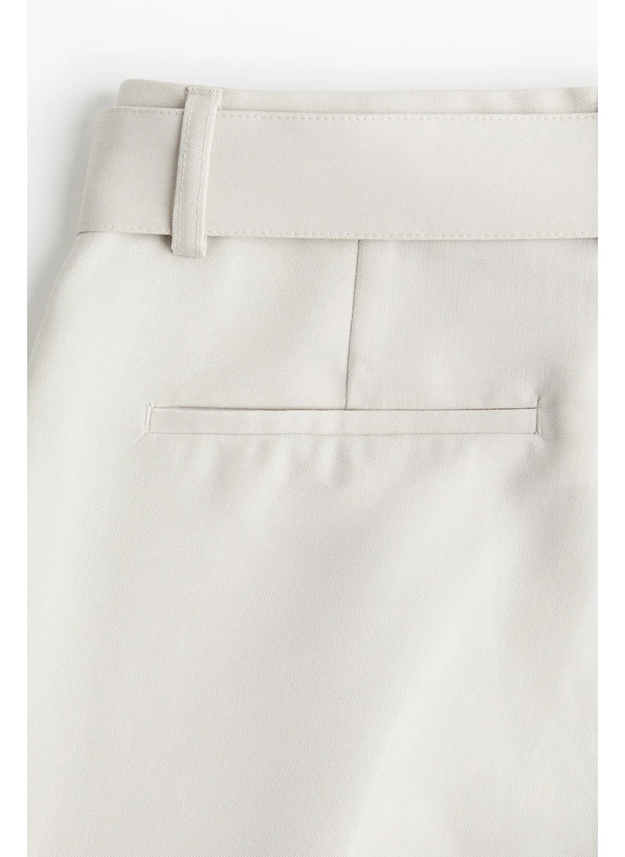 H&M Belted Tailored Trousers