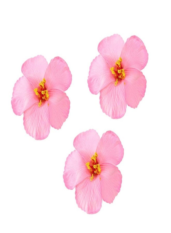 FRECI 3pcs Hawaiian Hibiscus Flowers Artificial Flowers for Hawaiian Luau Tabletop Decoration Party Favors Supplies - Pink - Image 1