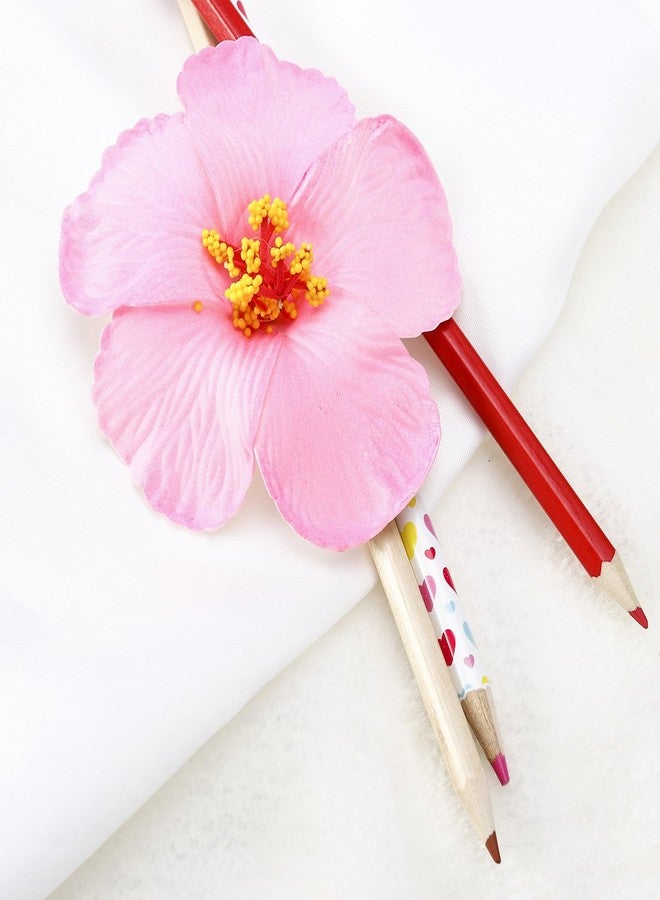 FRECI 3pcs Hawaiian Hibiscus Flowers Artificial Flowers for Hawaiian Luau Tabletop Decoration Party Favors Supplies - Pink - Image 4