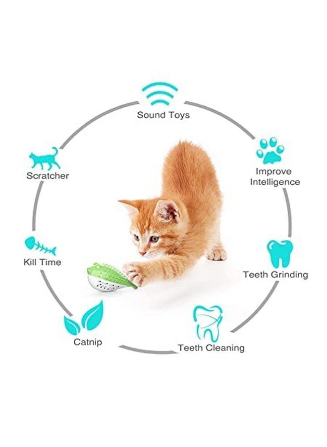 فرشاة تنظيف أسنان القطط التفاعلية لتنظيف الأسنان مع جرس مدمج وأسنان عشبة النعناع البري - Image 3