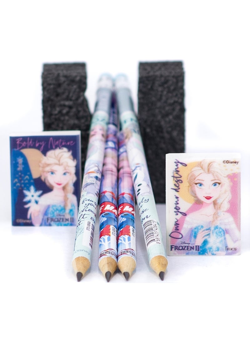 Disney FROZEN Eraser Pencil Hb Disney Design Durable Set with Extra Eraser Gift  - Image 4