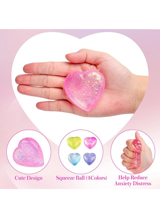 كرات ضغط على شكل قلب، ألعاب طرية للكبار والصغار، كرة سكر مطاطية بطيئة الارتفاع على شكل قلب، ألعاب ضغط حسية لتخفيف التوتر وتمارين اليد - Image 3