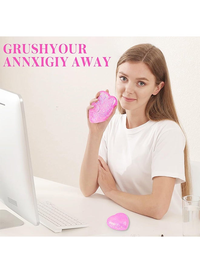 كرات ضغط على شكل قلب، ألعاب طرية للكبار والصغار، كرة سكر مطاطية بطيئة الارتفاع على شكل قلب، ألعاب ضغط حسية لتخفيف التوتر وتمارين اليد - Image 5