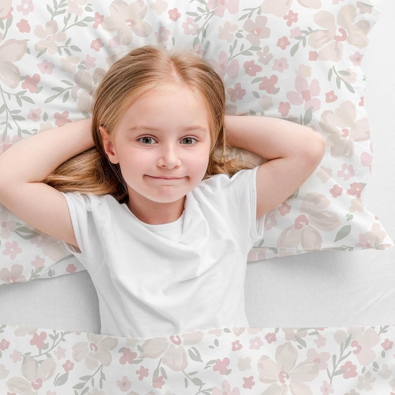 MakeMake Organics Organic Toddler Pillowcase (Set of 2) GOTS Certified Organic Cotton Pillowcase - Ultra Soft Breathable Fits 13x18 Girls Neutral Unisex Flowers (14"x19", Blossom) - Image 3