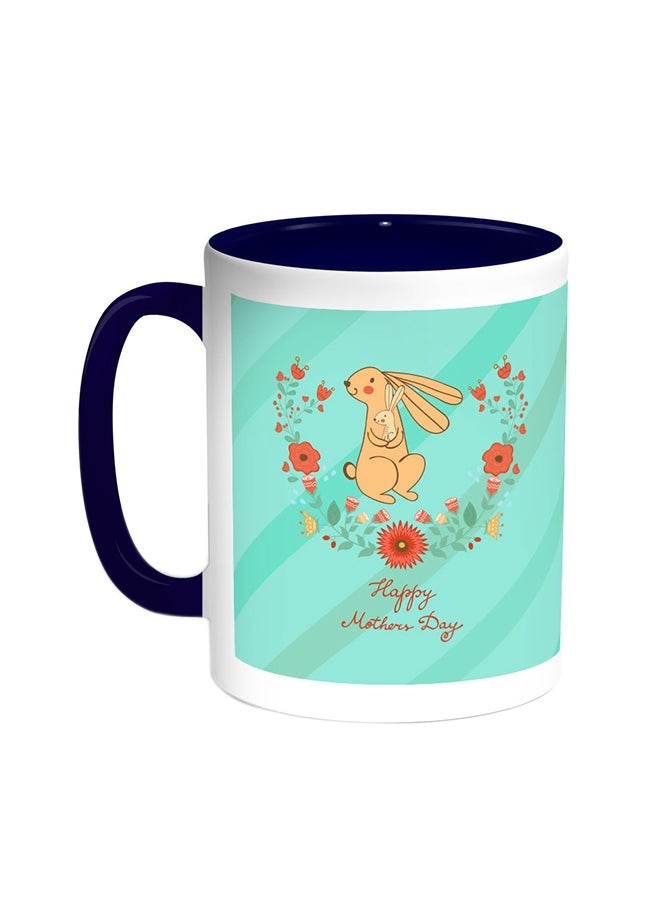 RYN Happy Mother's Day Printed Coffee Mug Blue/White 11ounce