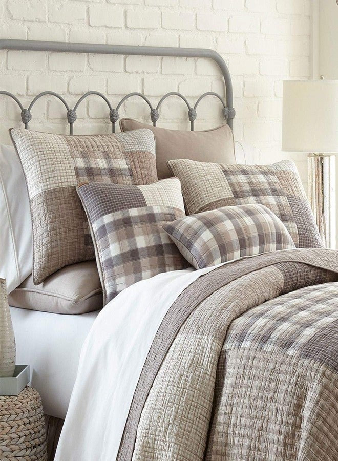 دونا شارب غطاء وسادة قطني - مربع دخاني من تصميم دونا شارب - غطاء وسادة مزخرف عصري بنمط مرقع - قياسي - Image 5