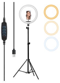 VENDIX Ring Light 12" with Adjustable Tripod upto 78inch, 3 Light Colors, 10 Brightness Levels - Perfect for Makeup, Ring Light for Photography, Shooting, Selfies & Video Calls & Best For Content creation  - Image 1