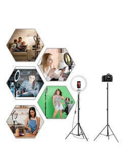 VENDIX Ring Light 12" with Adjustable Tripod upto 78inch, 3 Light Colors, 10 Brightness Levels - Perfect for Makeup, Ring Light for Photography, Shooting, Selfies & Video Calls & Best For Content creation  - Image 3