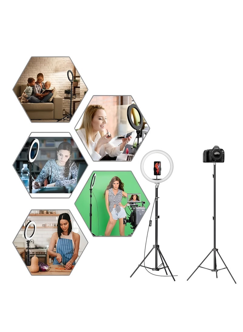 فيندكس حلقة ضوء 30 سم RGB LED مع حامل ثلاثي القوائم قابل للتعديل حتى 78 بوصة، ألوان RGB، 10 مستويات سطوع - مثالية للمكياج، حلقة ضوء للتصوير الفوتوغرافي، التصوير، صور شخصية ومكالمات الفيديو وأفضل لإنشاء المحتوى - Image 3