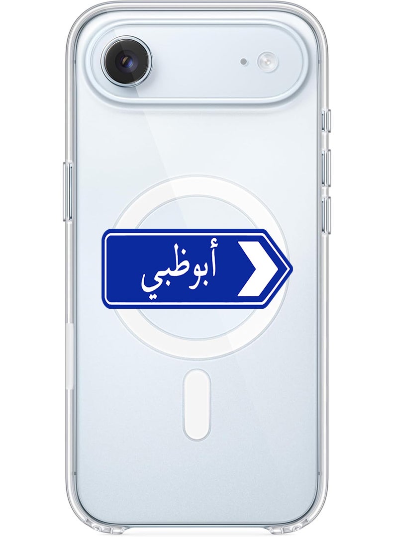 Theodor Magnetic Case for Apple iPhone 17 Air Compatible with MagSafe Wireless Charging, Shockproof Phone Bumper Cover - abudhabi blue sign board - Image 1