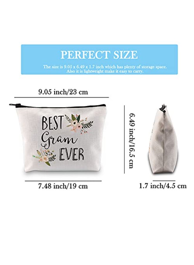 GJTIM Gram Birthday Gift Best Gram Ever Gift Quote Makeup Zipper Pouch Bag Grandma Cosmetic Bag Best Gram Ever Bag - Image 4