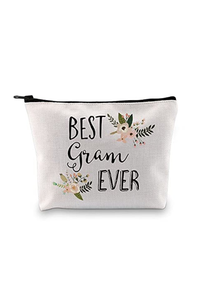 GJTIM Gram Birthday Gift Best Gram Ever Gift Quote Makeup Zipper Pouch Bag Grandma Cosmetic Bag Best Gram Ever Bag - Image 1