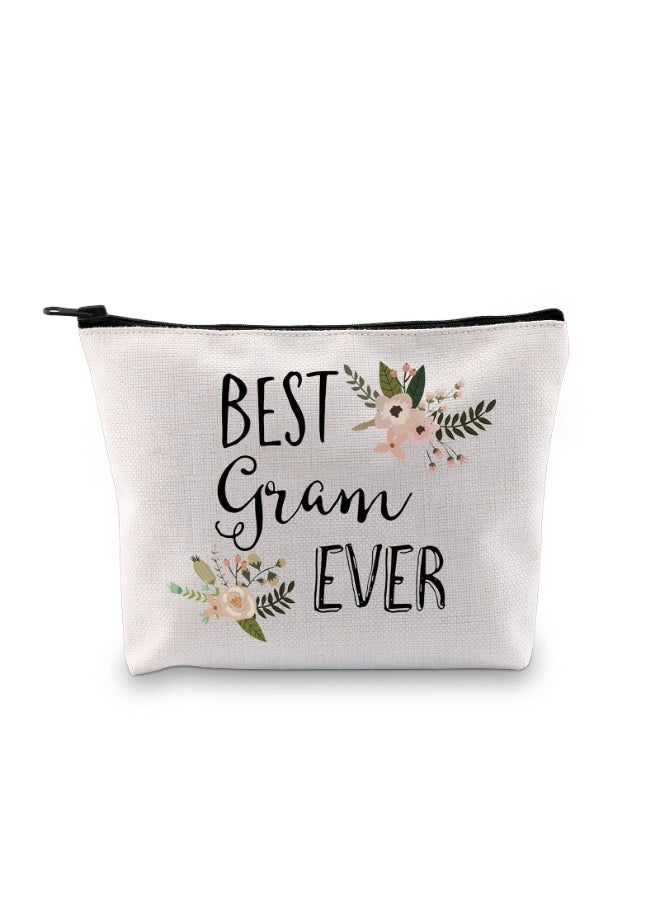 GJTIM Gram Birthday Gift Best Gram Ever Gift Quote Makeup Zipper Pouch Bag Grandma Cosmetic Bag Best Gram Ever Bag - Image 3