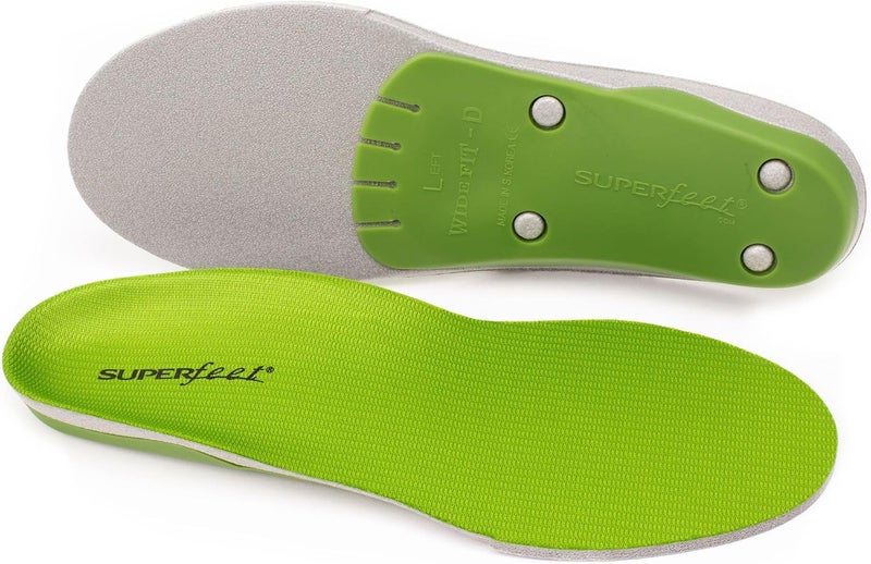 Superfeet All-Purpose Wide-Fit Support Insoles (WideGreen) - for Wide Footwear Only - Trim-to-Fit Orthotic Arch Support Shoe Inserts