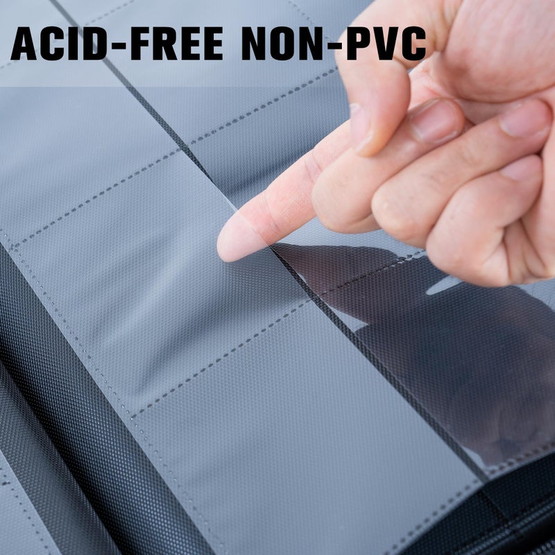 MORABTO Card Binder 16 Pocket,Trading Card Binder Holds up to 1408 Cards with 44 Sleeves,Zipper Card Holder Album Compatible with TCG/Sports Cards-Black - Image 4