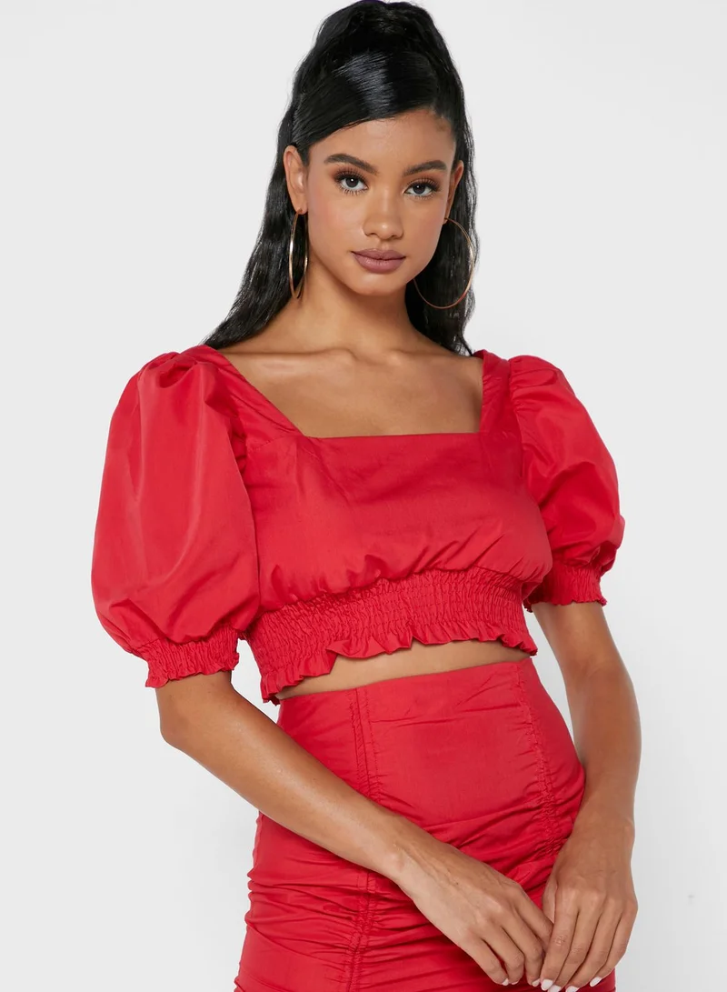 Missguided Puff Sleeve Top