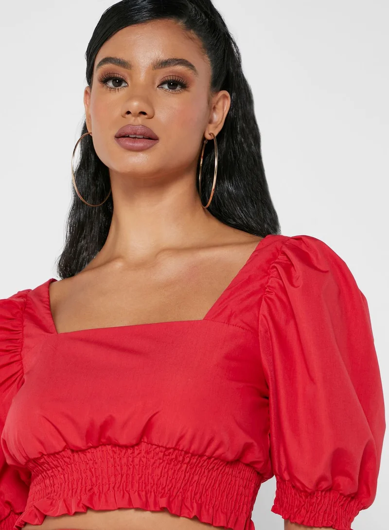 Missguided Puff Sleeve Top
