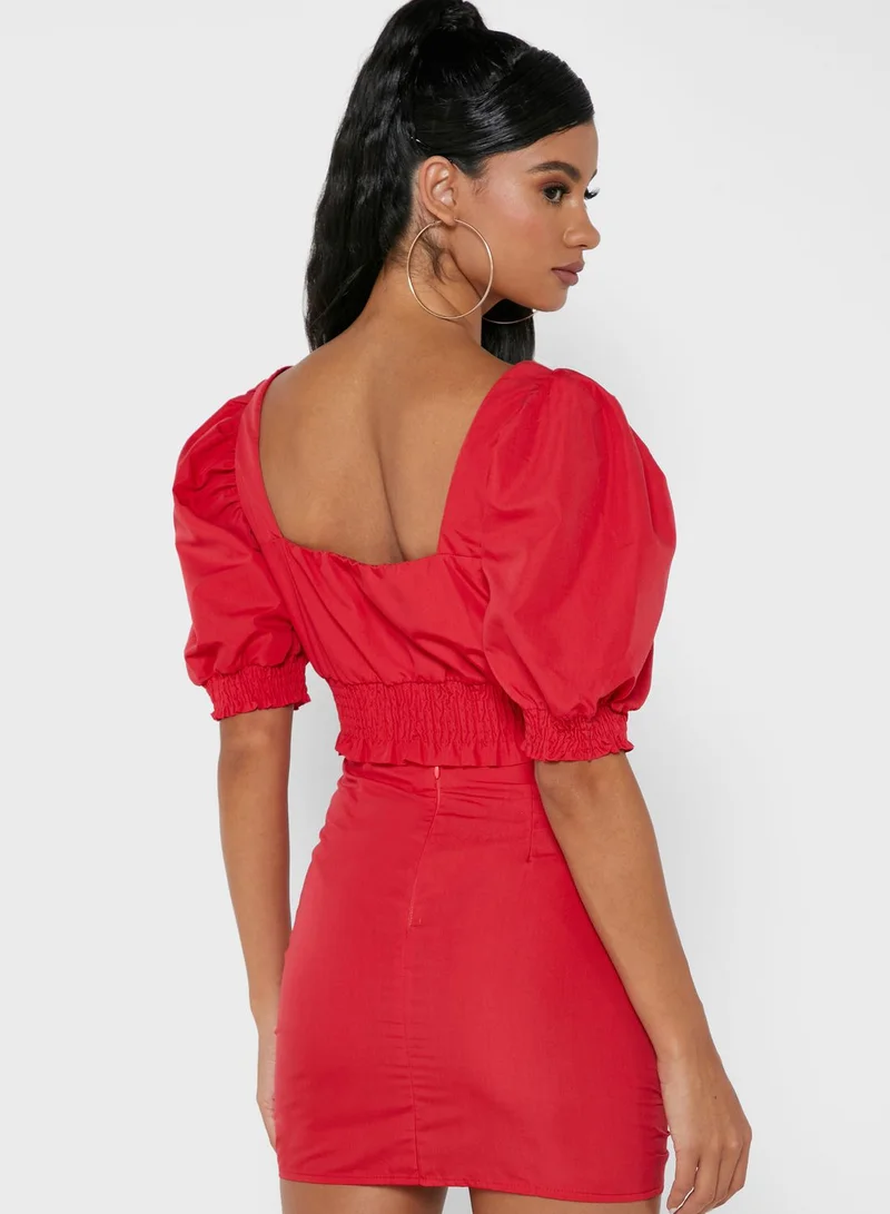 Missguided Puff Sleeve Top